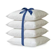 4 Piece 100% Cotton Hypoallergenic Down Alternative Bed Pillows (Queen)