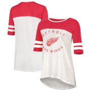 Women's Heathered Red/White Detroit Red Wings Oversized Tunic 1/2-Sleeve T-Shirt