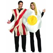 Rasta Imposta Bacon and Eggs Couples Costume, White/Brown, One Size