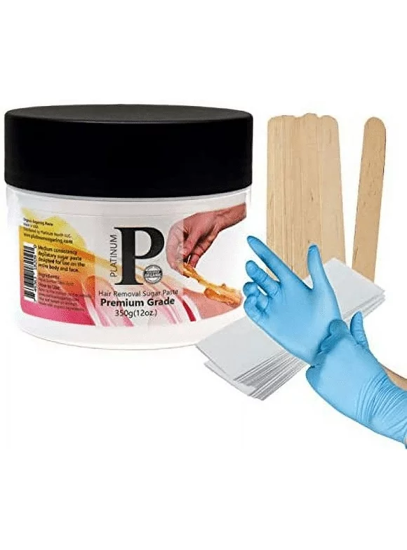 Sugaring Wax Paste with Strips, Applicator and Gloves Hair Removal Paste for Bikini Brazilian Legs and Arms