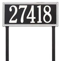 Personalized Whitehall Products Single Line Estate Lawn Plaque in Black/White