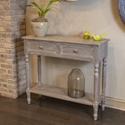 Natural Two Drawer Wood Console