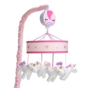 Lambs & Ivy Magic Unicorn White/Pink Musical Baby Crib Mobile Soother Toy
