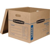 Bankers Box, FEL7718201, Smooth Moving Boxes, 5 Per Carton, Kraft, Corrugated Cardboard
