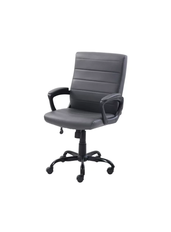 Mainstays Mid-Back Manager's Office Chair, Bonded Leather, Multiple Finishes