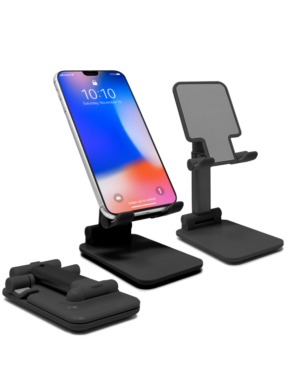 Aduro U-Rise Phone Stand Holder, Foldable & Portable Adjustable Height Desktop Stand Black