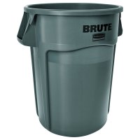 Rubbermaid Commercial Products BRUTE Round Garbage Can, 44-Gallon, Gray, Ourdoor Use