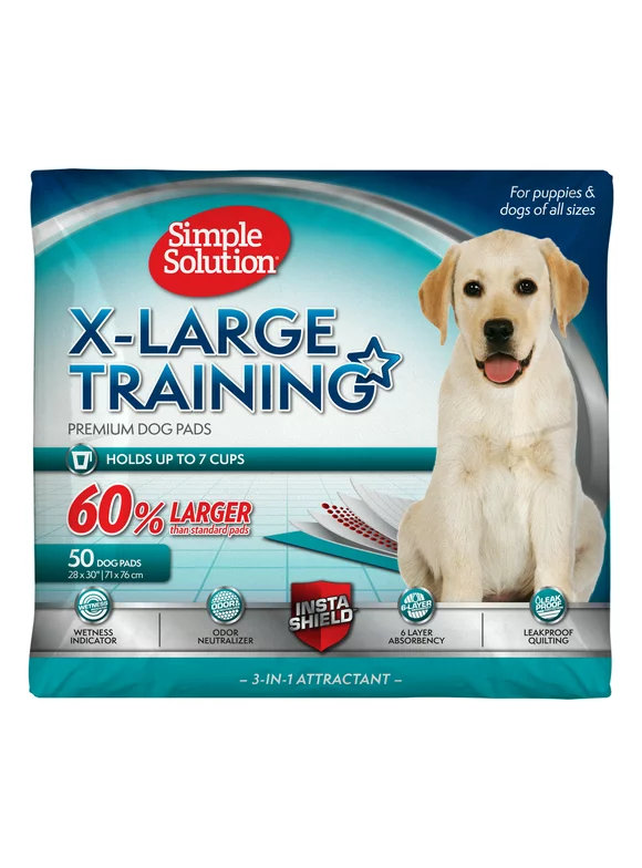 Simple Solution Training Puppy Pads, Extra Large, 28 x 30 Inches, 50 Count
