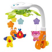 Kiddolab Baby Crib Mobile with Lights and Relaxing Music, Includes Ceiling Light Projector with Stars, Animals, Musical Crib Mob
