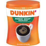 Dunkin' Original Blend Medium Roast Decaf Ground Coffee, 30 Ounce Canister