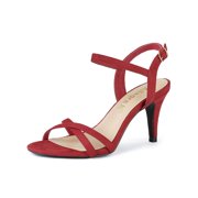Allegra K Women's Slingback Stiletto High Heels Ankle Strap Sandals