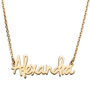Personalized Women's Sterling Silver or Gold over Sterling Petite Fancy Script Name Necklace