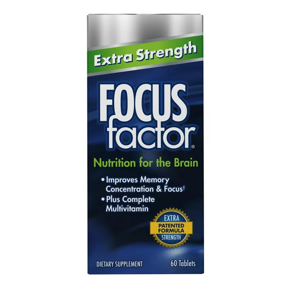 Focus Factor Extra Strength 60ct- Memory, Concentration, Focus Brain Supplement