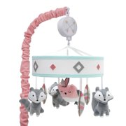 Lambs & Ivy Little Spirit Musical Baby Crib Mobile - Gray, White, Coral, Hearts