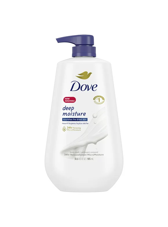 Dove Deep Moisture Liquid Body Wash with Pump Nourishing for Dry Skin 30.6 oz