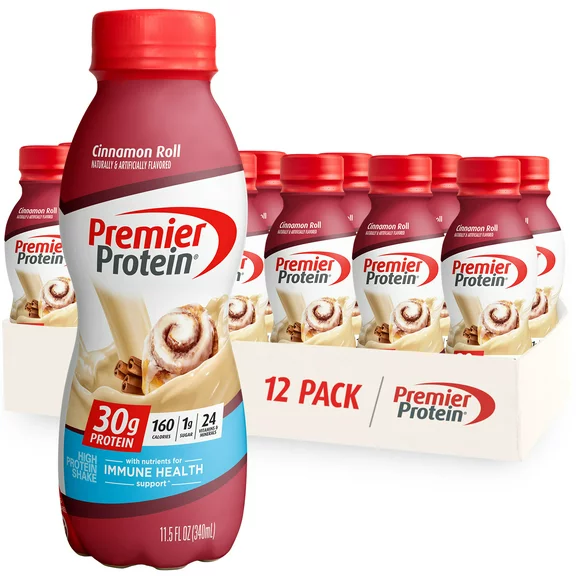 Premier Protein Shake, Cinnamon Roll, 30g Protein, 11.5 fl oz, 12 Ct