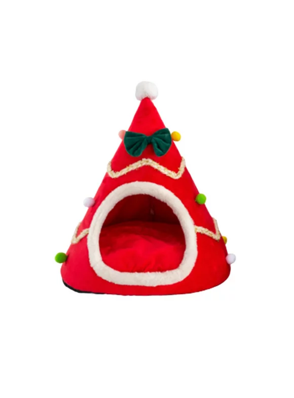 Tuscom Autumn And Winter New Christmas Hat Shape Three-dimensional Sponge Pet Bed