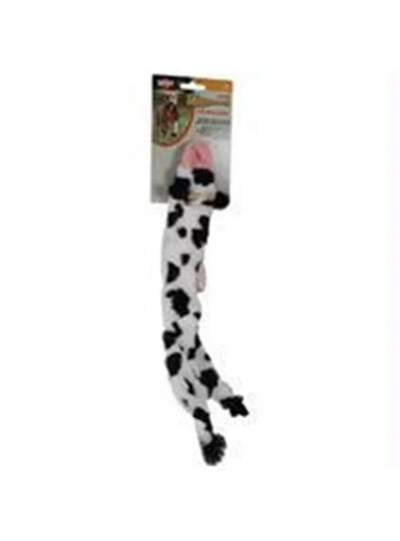 SPOT Skinneeez Plush Stuffing Free Crinkler Cow Dog Toy, 14"