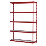 Muscle Rack Red 48"W x 24"D x 72"H 5-Shelves Steel Wire Shelving Unit
