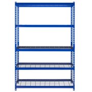 Muscle Rack 48"W x 18"D x 72"H 5-Shelf Steel Wire Shelving Unit, 2,500 lb Capacity, Blue