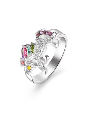 KABOER Fashion Cute Cartoon Unicorn Ring For Women Adjustable Alloy Crystal Finger Ring Jewelry Gift For Girl