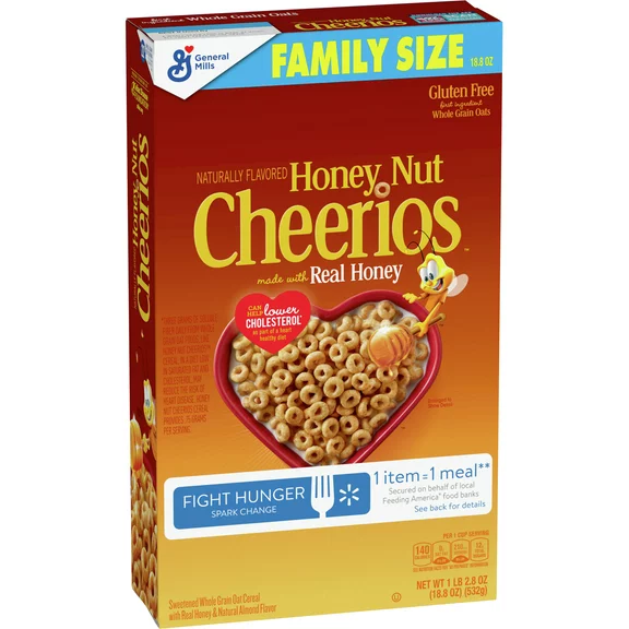 Honey Nut Cheerios Heart Healthy Cereal, 18.8 OZ Family Size Box