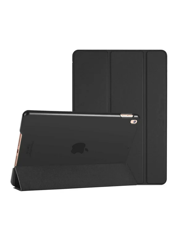Mosiso Slim Fit Frosted Case for iPad 10.2" 7th Generation 2019 Released, PU Leather Smart Stand Cover Auto Sleep Wake Protective Case for Apple iPad 10.2 Inch (A2197/A2198/A2200), Black