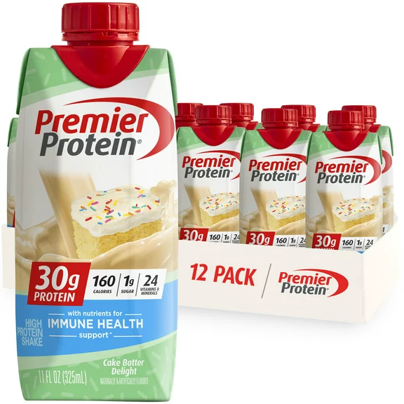 Premier Protein Shake, Cake Batter Delight, 30g Protein, 11 Fl Oz, 12 Ct
