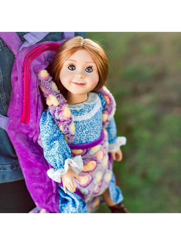 The Queen's Treasures Doll Accessory,Purple  Baby Doll Backpack Carrier and Doll Sleeping Bag, Compatible for use with 15 and 18 Inch American Girl Dolls. Doll NOT Included