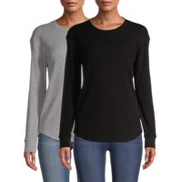 Time and Tru Women's Thermal T-Shirt, 2 Pack Bundle