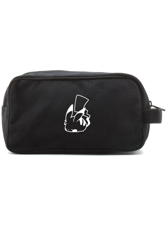 Pikachu Canvas Shower Kit Travel Toiletry Bag Case in Black