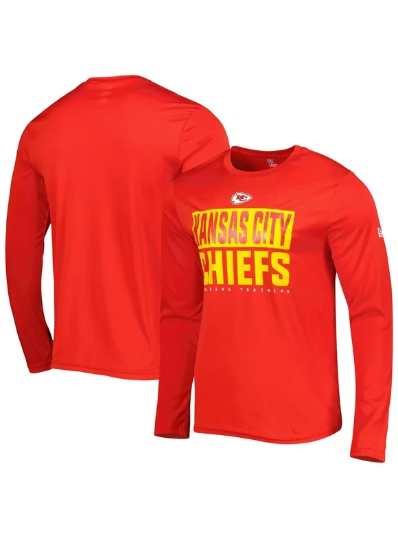 Men's New Era Red Kansas City Chiefs Combine Authentic Offsides Long Sleeve T-Shirt