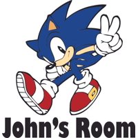 Sonic the Hedgehog Classic Video Game Customized Wall Decal - Custom Vinyl Wall Art - Personalized Name - Baby Girls Boys Kids Bedroom Wall Decal Room Decor Wall Stickers Decoration Size (30x30 inch)