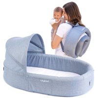 Lulyboo to Go Lounge Plus+ Infant to Toddler Portable Travel Bed (Denim)