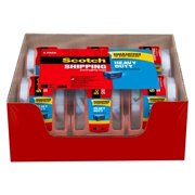 Scotch Heavy Duty Shipping Packaging Tape Dispensers 6 pack, Clear, 1.5" Core