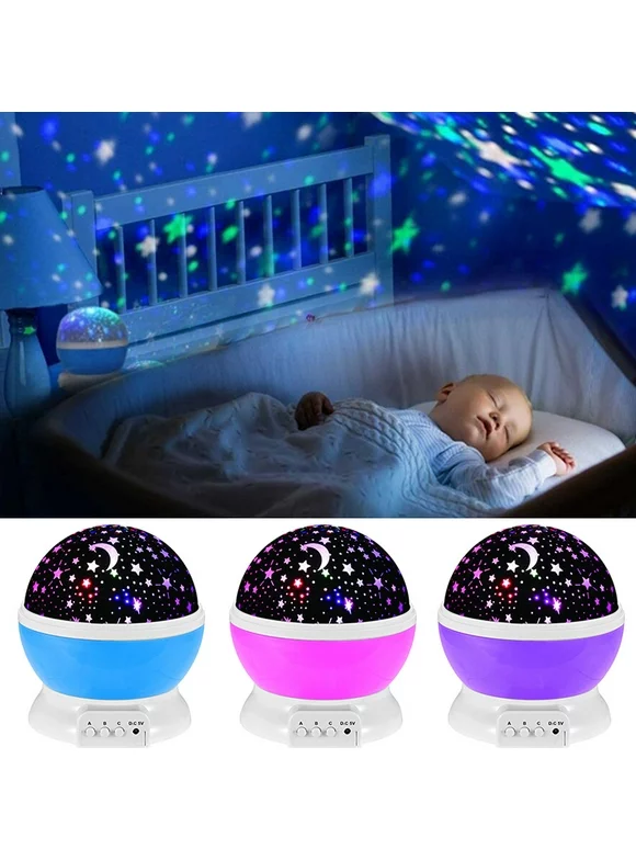 Baby Star Sky Night Lamp Lights, 360 Degree Romantic Room Rotating Cosmos Star Projector, Kid Bedroom,Christmas Gift