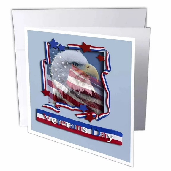 Veterans Day Patriotic Eagle 6 Greeting Cards with envelopes gc-16341-1