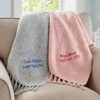 Personalized Honeycomb Baby Blanket- Available in Pink or Blue