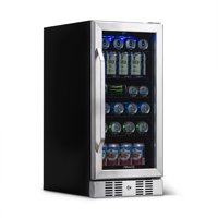 NewAir Compact 96 Can Built-In Beverage Refrigerator, Stainless Steel