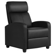 Theater Faux Leather Recliner with Footrest, Multiple Colors