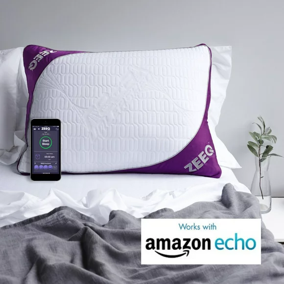 ZEEQ Smart Pillow, Stop Snoring, Sleep Tracker, Sleep Music, Alarm Clock