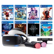 Play Station VR 11-In-1 Deluxe Bundle PS4 & PS5 Compatible: VR Headset, Camera, Move Motion Controllers, Iron Man, Star Wars Squadrons, Skyrim, Battlezone, RIGS, Until Dawn, Blood & Truth, Golf