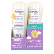 Aveeno Baby Continuous Protection Sunscreen, SPF 50, 2 x 3 fl oz