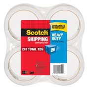 Scotch Heavy Duty Packaging Tape, 1.88" x 54.6 yd, Clear, 4 Rolls