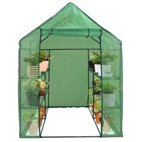 8 Shelves Walk-in Greenhouse Garden House Plants Flowers Green Plant Insulation