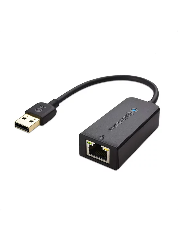 Cable Matters USB to Ethernet Adapter Cable (USB 2.0 to Ethernet / USB to RJ45) Supporting 10 / 100 Mbps Ethernet Network in Black
