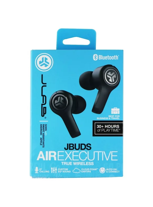 JLab JBuds Air Executive True Wireless Bluetooth Earbuds + Charging Case - Black