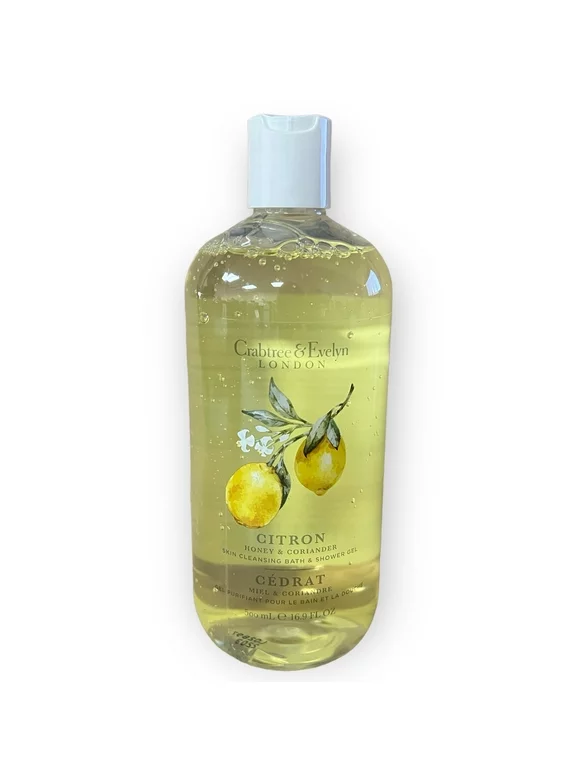 Crabtree & Evelyn Citron Honey & Coriander Skin Cleansing Bath and Shower Gel 16.9 fl oz