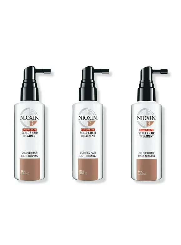 Nioxin System 3 Scalp & Hair Treatment for Light Thinning Colored Hair (Pack of 3)