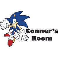 Sonic The Hedgehog Videogame Character Customized Wall Decal Personalized Name - Baby Girls Boys Kids Bedroom Size (12x20 inch)